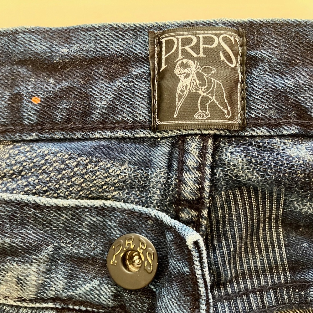PRPS Distressed Paint-Stained Jeans 38 x 27 Straight Leg - Picture 3 of 5